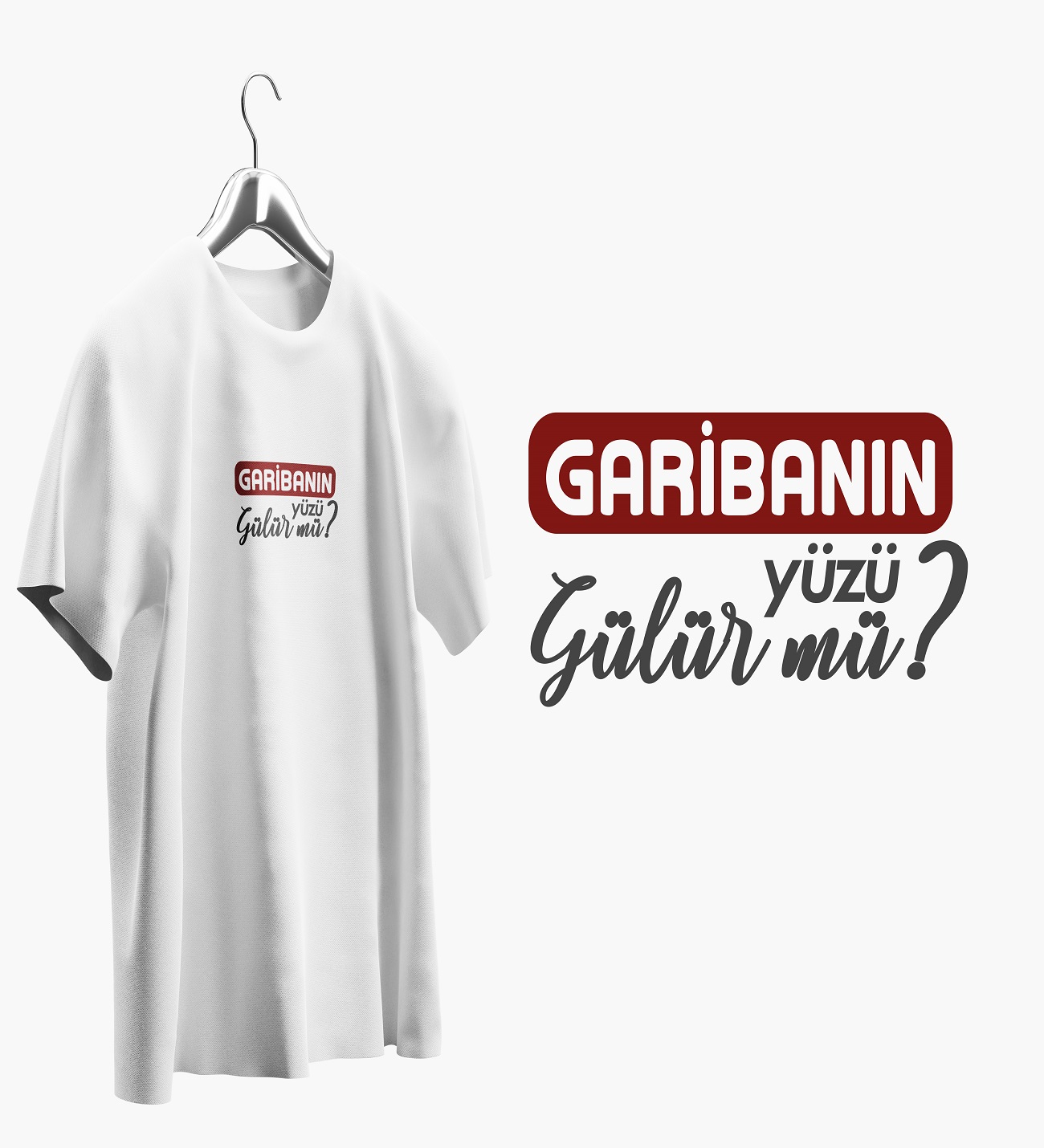 Garibanın yüzü gülürmü beyaz oversize t shirt